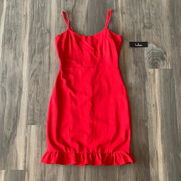Bright Red LuLus mini dress - Picture 1 of 2